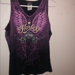 L purple vintage Harley Davidson